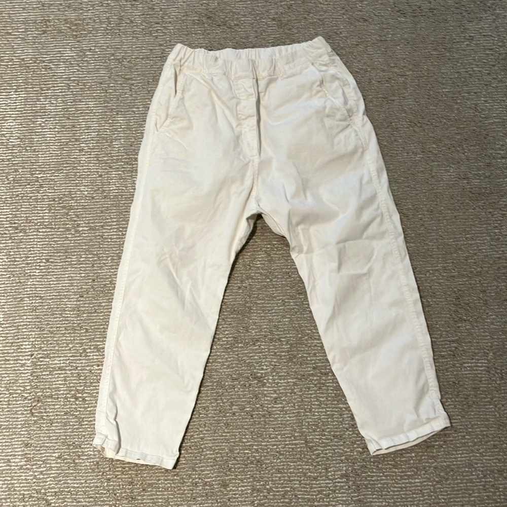 Nili Lotan White trousers with cropped drop crotch